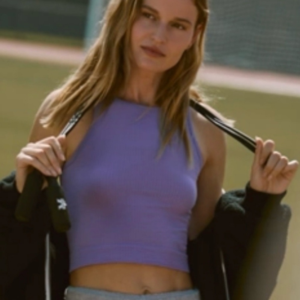 Anthropologie LyreBird Reegan Seamless Ribbed Cropped Tank Top